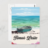 東ティモールのレトロな旅行ポスター。 ポストカード (正面/裏面)
