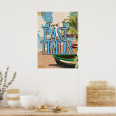 東ティモールのヴィンテージ旅行のポスターアート。 ポスター (キッチン)