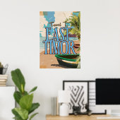 東ティモールのヴィンテージ旅行のポスターアート。 ポスター (ホームオフィス)