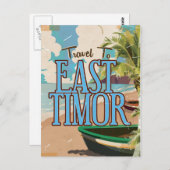 東ティモールのヴィンテージ旅行のポスターアート。 ポストカード (正面/裏面)