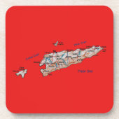 東ティモールの地図コースター コースター (正面)