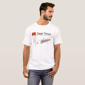 東ティモールの地図+旗+タイトルTシャツ Tシャツ (正面フル)
