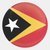 東ティモール丸アイコンフラグ ラウンドシール (正面)