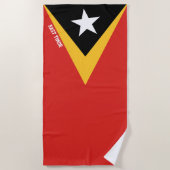 東ティモール国旗の壮麗な愛国心 ビーチタオル (正面)