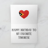 東ティモール国旗の愛国的誕生日 カード (内部)
