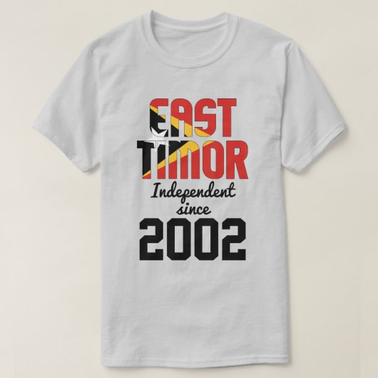 東ティモール国旗の独立性お祝い Tシャツ (デザイン正面)