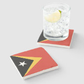 東ティモール国旗 ストーンコースター (横)