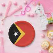 東ティモール国旗 ペーパープレート (パーティー)