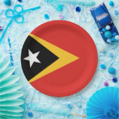 東ティモール国旗 ペーパープレート (パーティー)