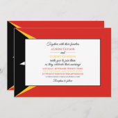 東ティモール国旗、東ティモール結婚国旗 招待状 (正面/裏面)