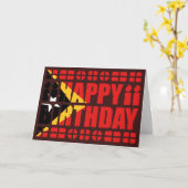東ティモール国旗 誕生日カード カード (黄色い花)