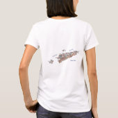 東ティモール フラグ+地図+テキスト Tシャツ (裏面)