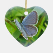 東テイルブルーバタフライクリスマスの飾り セラミックオーナメント (裏面)