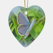 東テイルブルーバタフライクリスマスの飾り セラミックオーナメント (左)