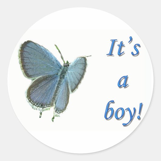 東テイルブルー新生児男の子のスティッカー ラウンドシール (正面)