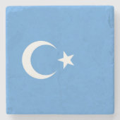 東トルキスタンのウイグル国旗（ウイグルスタン） ストーンコースター (正面)