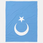 東トルキスタンのウイグル国旗(ウイグルスタン) フリースブランケット (正面)