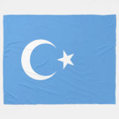 東トルキスタンのウイグル国旗(ウイグルスタン) フリースブランケット (正面(横))