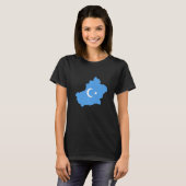 東トルキスタンの国旗の地図 Tシャツ (正面フル)