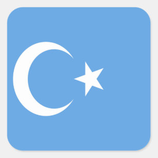 東トルキスタンウイグル国旗 スクエアシール