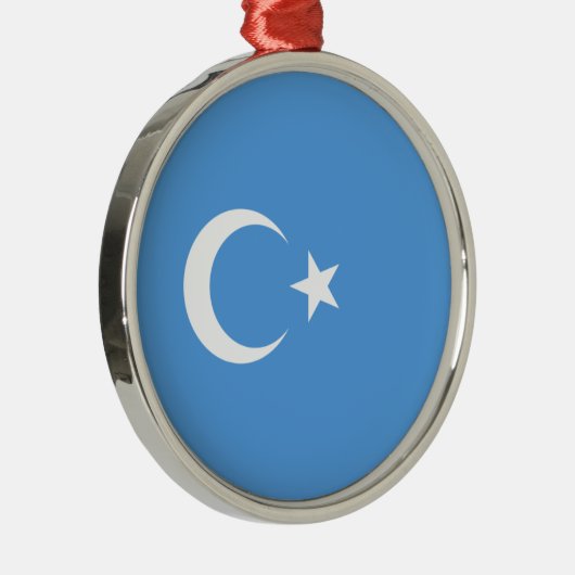 東トルキスタン（ウイグルスタン）セラミのウイグル国旗 メタルオーナメント (右)
