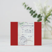 東ドイツ共産主義のビザと入国切手 ポストカード (スタンド正面)