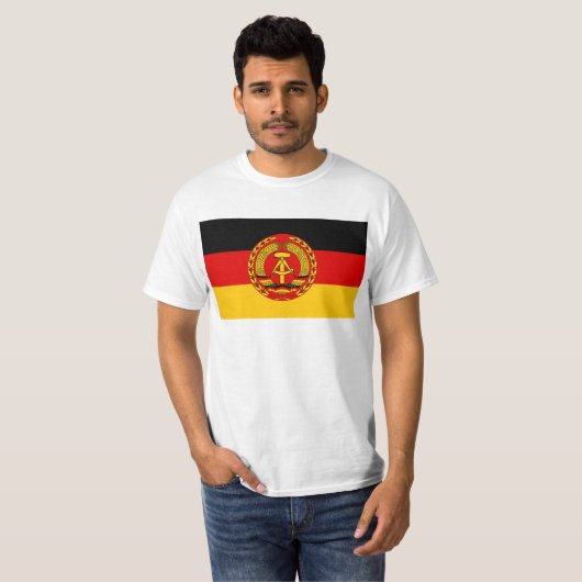 東ドイツ- Flaggeのder DDR (GDR)の旗- NVA Tシャツ (正面フル)