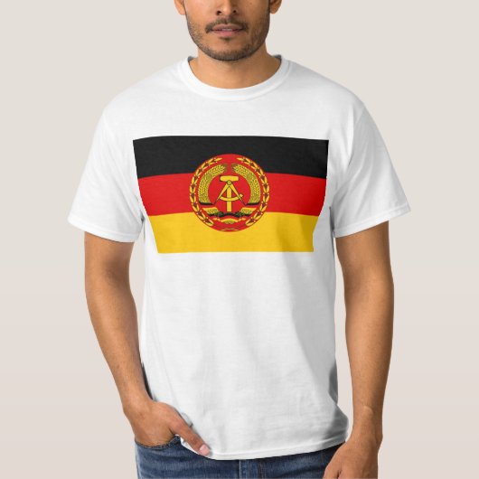 東ドイツ- Flaggeのder DDR (GDR)の旗- NVA Tシャツ (正面)