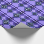 東パープルボヘミアンモノグラム縁ど ラッピングペーパー (角)