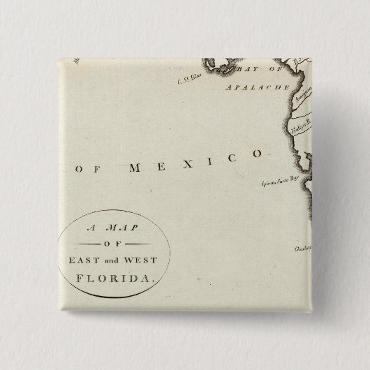 東フロリダと西フロリダ 缶バッジ (正面)