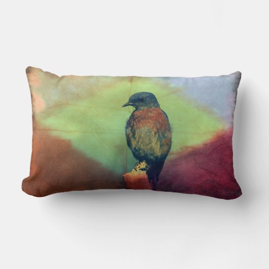 東ブルーバードダイヤモンドカラフル-装飾用クッション ランバークッション (正面)