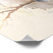 東ブルーバードブルー素朴オレンジウォーター色 ポスター (角)