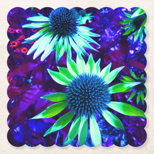 東ベニバナの開花 ペーパーコースター (正面)