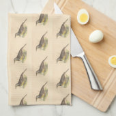 東メドウラーク(チョウセンアサガオ) NY鳥 キッチンタオル (四つ折り)