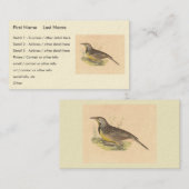 東メドウラーク（チョウセンアサガオ） NY鳥 名刺 (正面/裏面)