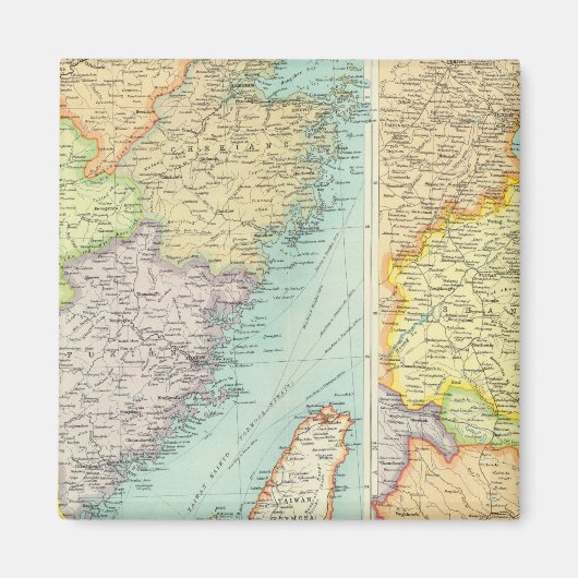 東中国の政治地図 マグネット (正面)