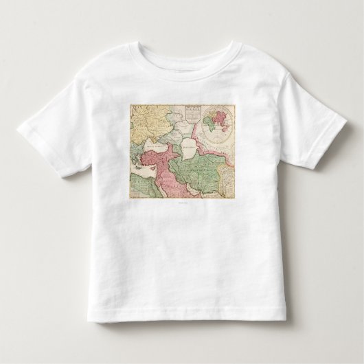 東中間のEastPanoramic MapMiddle トドラーTシャツ (正面)