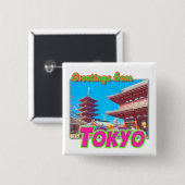 「東京からの挨拶」ボタン 缶バッジ (正面&裏面)