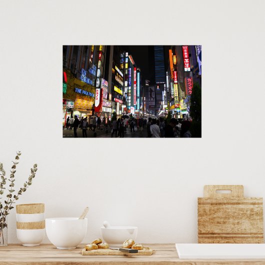 東京に新宿がある夜のポスター ポスター (キッチン)