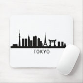 東京のスカイラインシルエット 日本の都市景観の旅 マウスパッド (マウス)