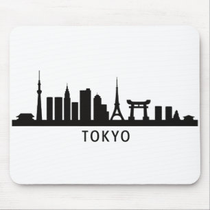 東京のスカイラインシルエット 日本の都市景観の旅 マウスパッド
