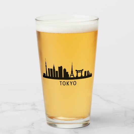 東京のスカイラインシルエット 日本の都市風景の旅 タンブラーグラス (ドリンク正面)