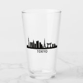 東京のスカイラインシルエット 日本の都市風景の旅 タンブラーグラス (正面)