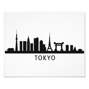 東京のスカイライン・シルエット 日本の都市景観の旅 フォトプリント