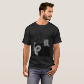 東京のドラゴン 和風 黒と白 Tシャツ (正面フル)
