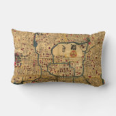 東京のヴィンテージの日本語によって分類される地図 ランバークッション (裏面)