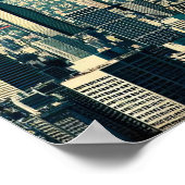 東京の夕日とさくらんぼの花 ポスター (角)