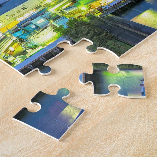 東京の夕日 ジグソーパズル (側面)