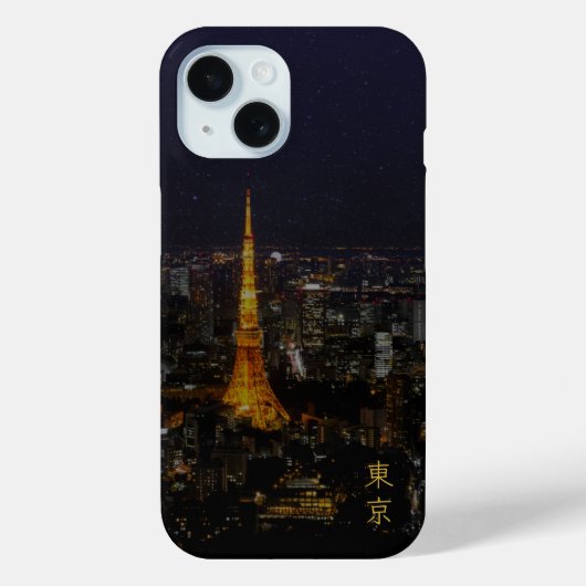 東京の夜景 日本の漢字 Case-Mate iPhoneケース (裏面)