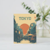 東京の市場 ヴィンテージ ポストカード (スタンド正面)